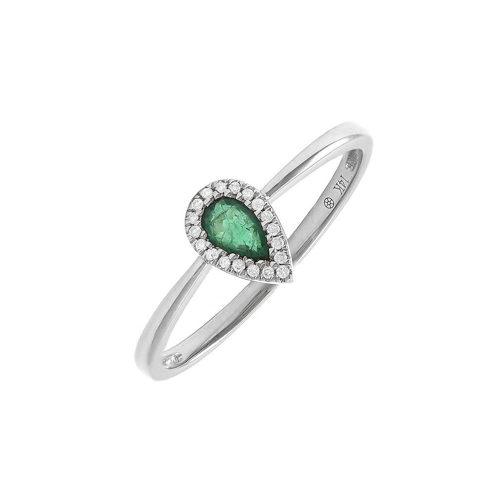 Anillo Pera con Halo | Estilo Clásico