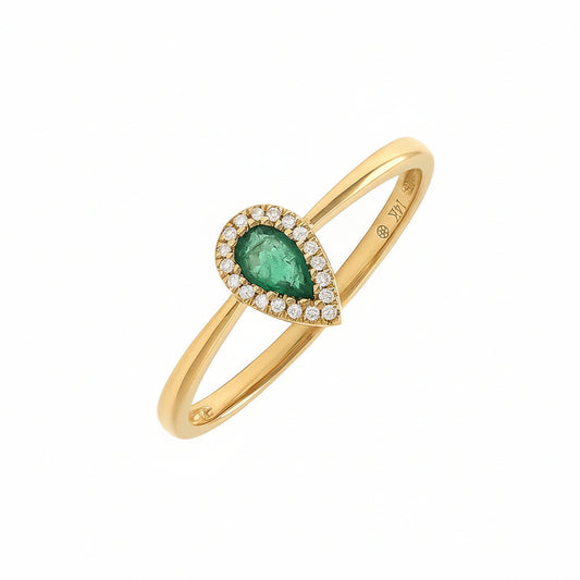 Anillo Pera con Halo | Estilo Clásico