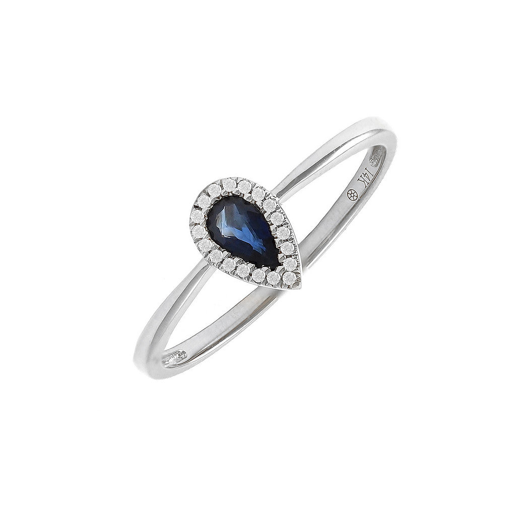 Anillo Pera con Halo | Estilo Clásico