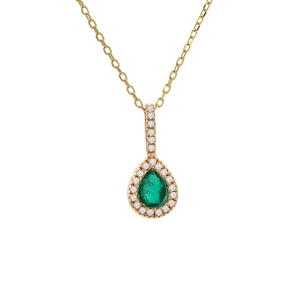 Dije de Esmeralda | Estilo Garra con Diamantes
