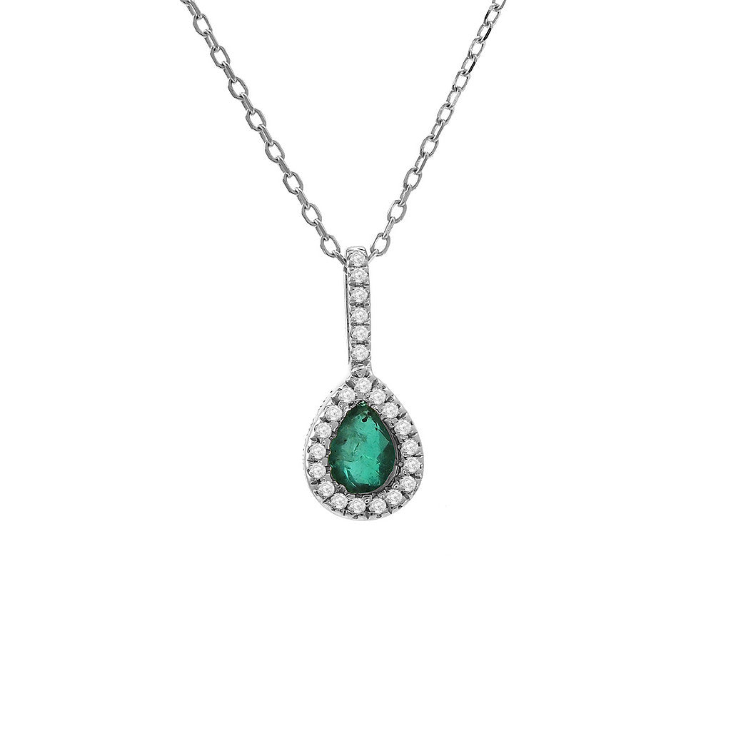 Dije de Esmeralda | Estilo Garra con Diamantes